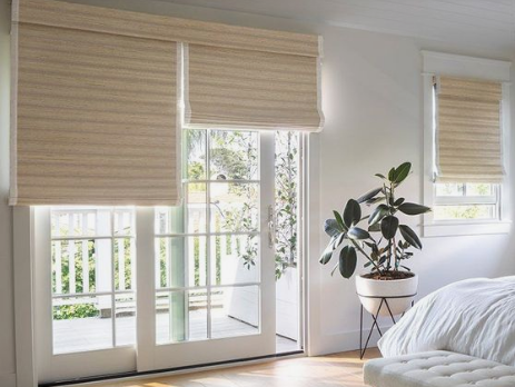 Custom Roman Shades for Sliding Glass Doors