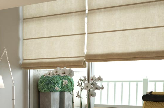Flat Roman Shades for Living Room
