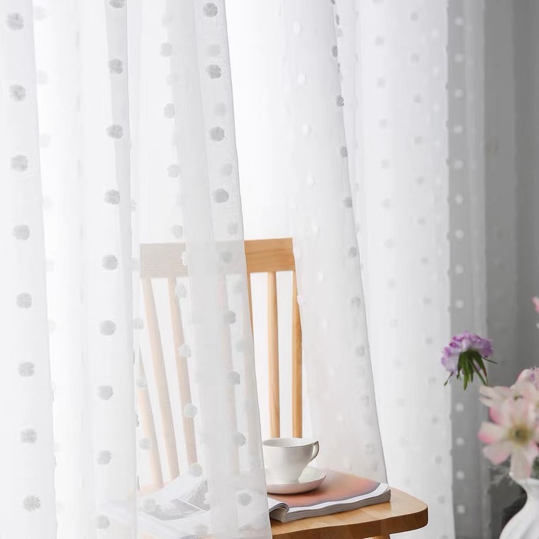 Elegant Solid Sheer Curtain For French Door