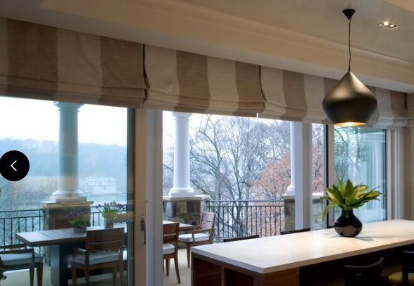 Custom Roman Shades for Sliding Glass Doors