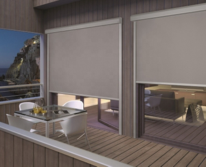 Motorized Outdoor Roller Blind with Zipper Track 