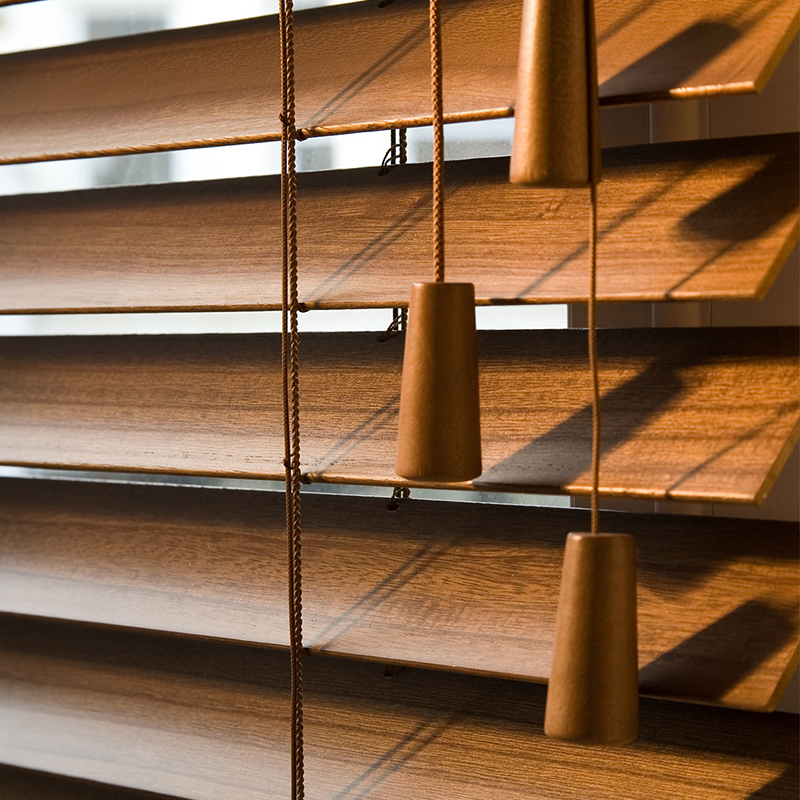 Double Rope Faux Wood Venetian Blind Horizontal Window