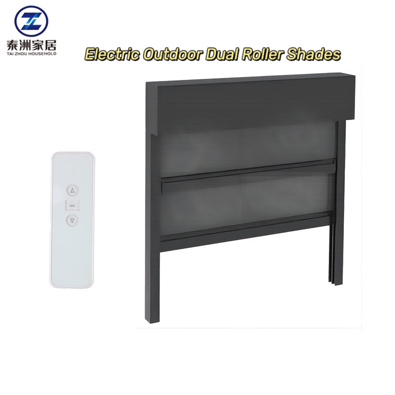 Electric Outdoor Dual Roller Shades