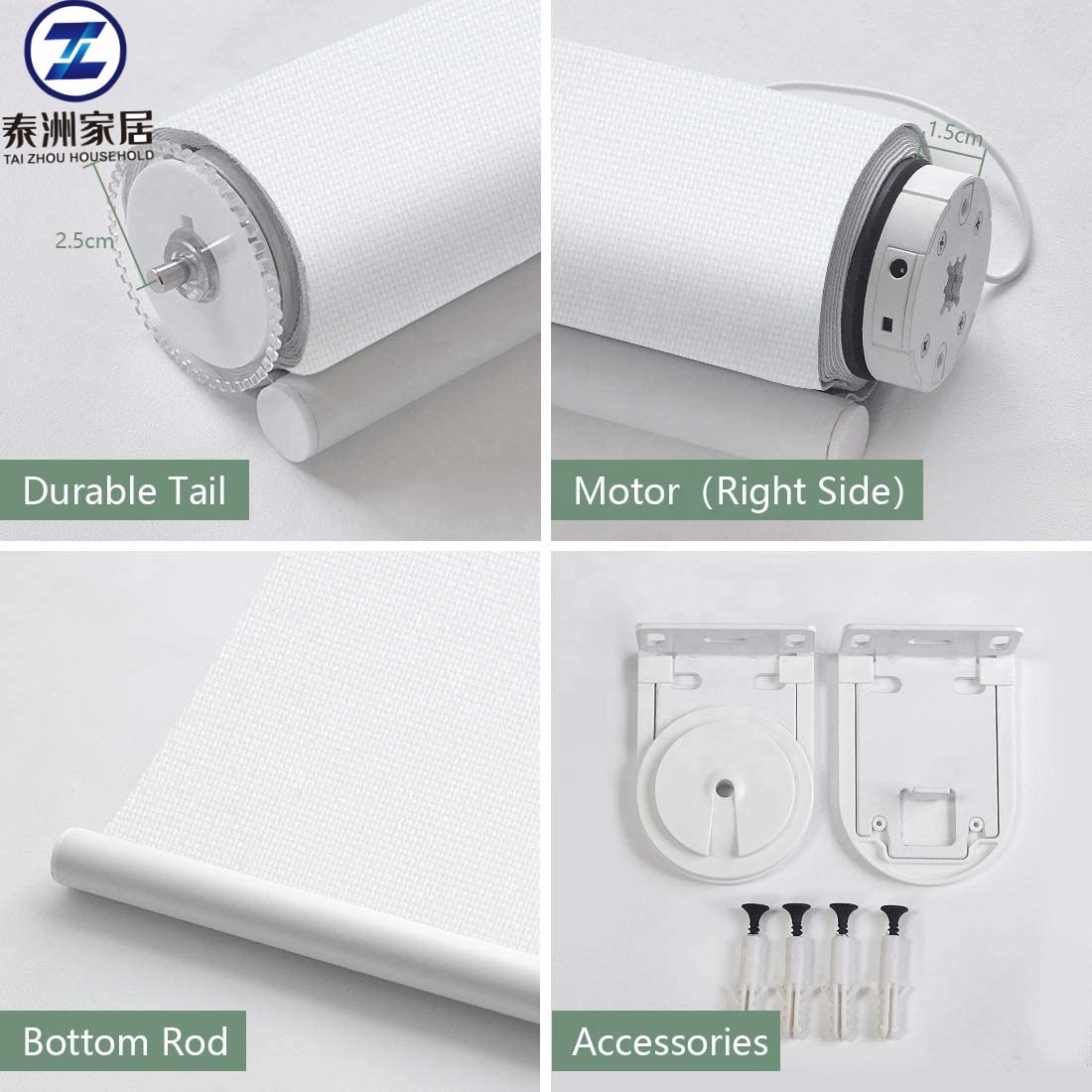 Interior Motorized Sunscreen Fabric Roller Shade