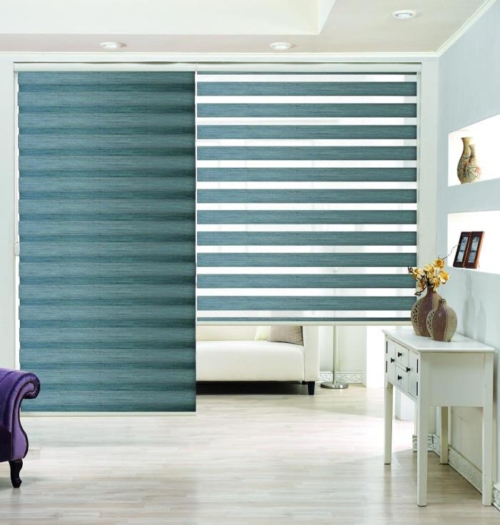 Manual Double Layer Blackout Zebra Blinds with Chain